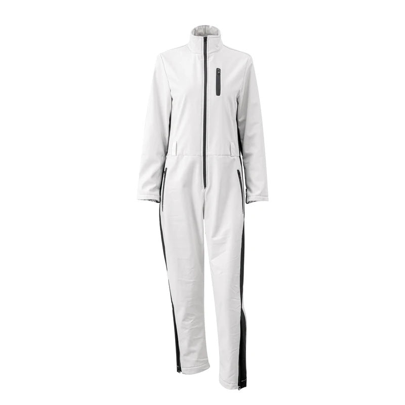 Tuta da sci a vita alta da donna – Tuta invernale isolata con cerniera