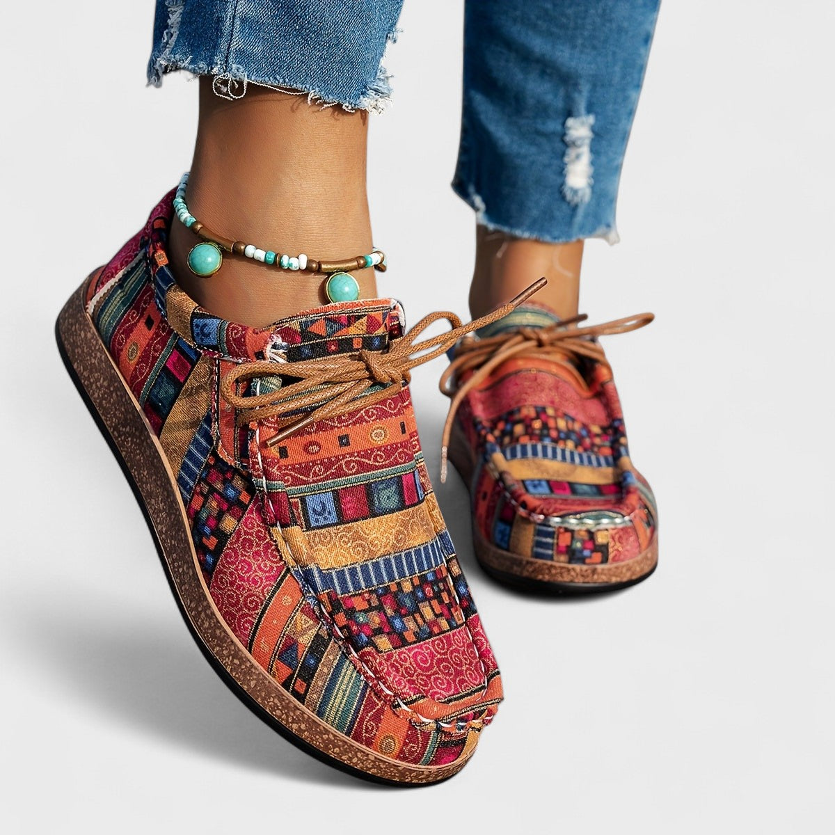 Sneakers leggere e colorate da donna - Scarpe comode con lacci