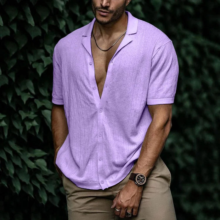 Camicia da uomo in lino leggera e traspirante