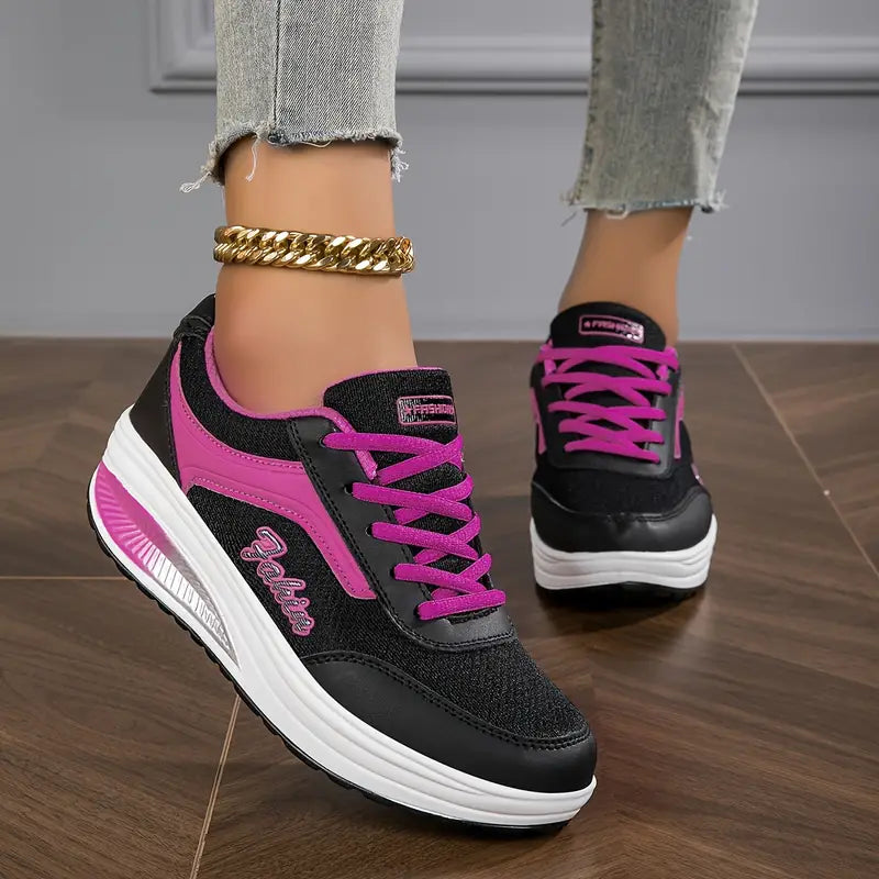 Sneakers ortopediche comode da donna con lacci - Scarpe casual da passeggio leggere, traspiranti e di supporto