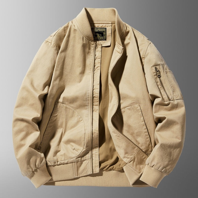 Premium afslappet bomberjakke til mænd – Løs pasform med høj krave