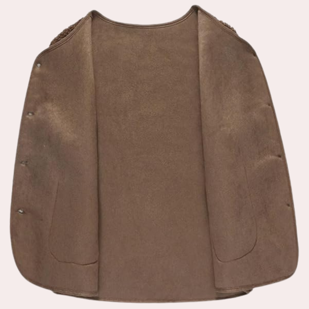 Gilet in sherpa - trendy gilet con bottoni da donna