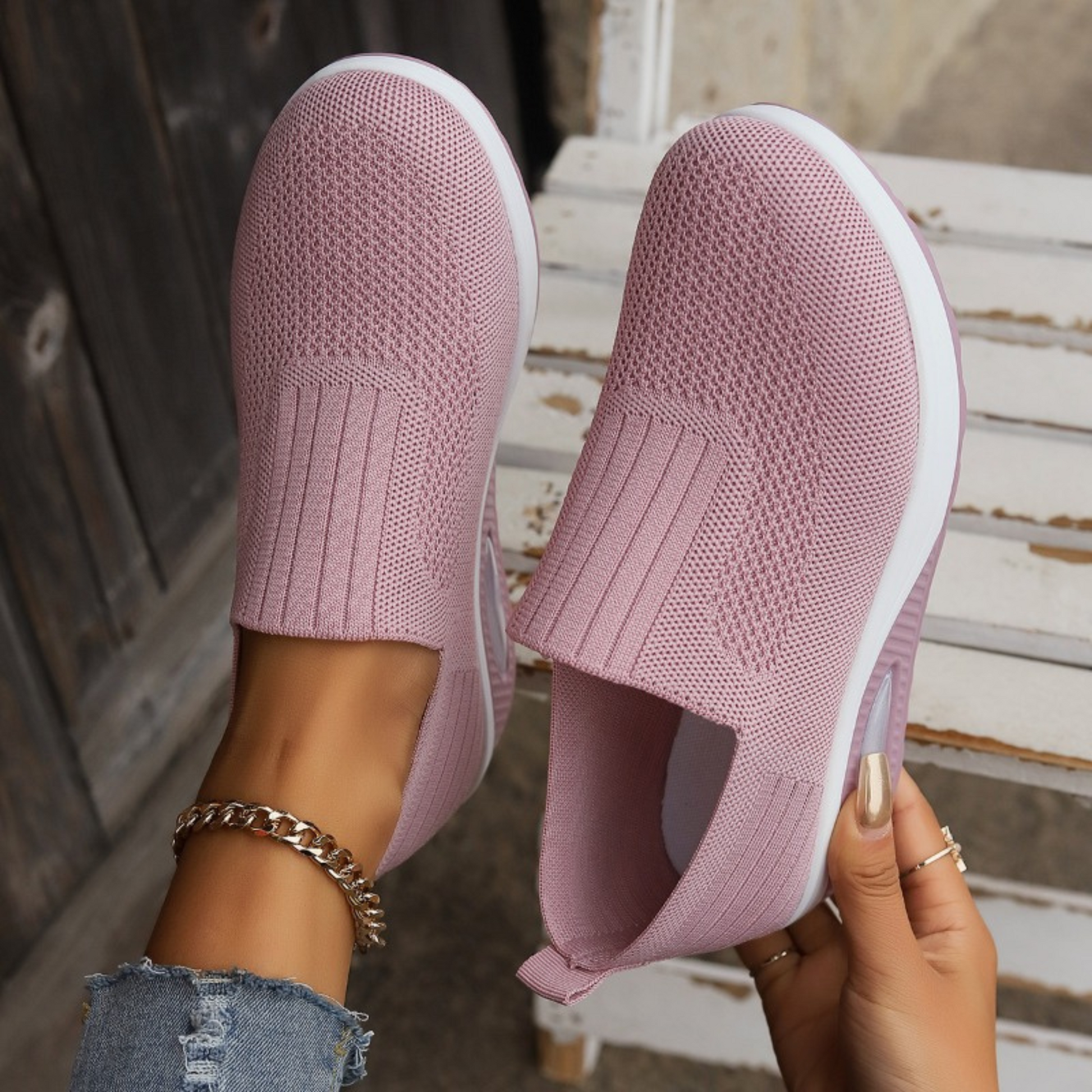 Donna comode e slip-on mesh traspirante ortopedico qualità per alleviare il dolore Sneakers - leggere e di supporto per le camminate quotidiane.