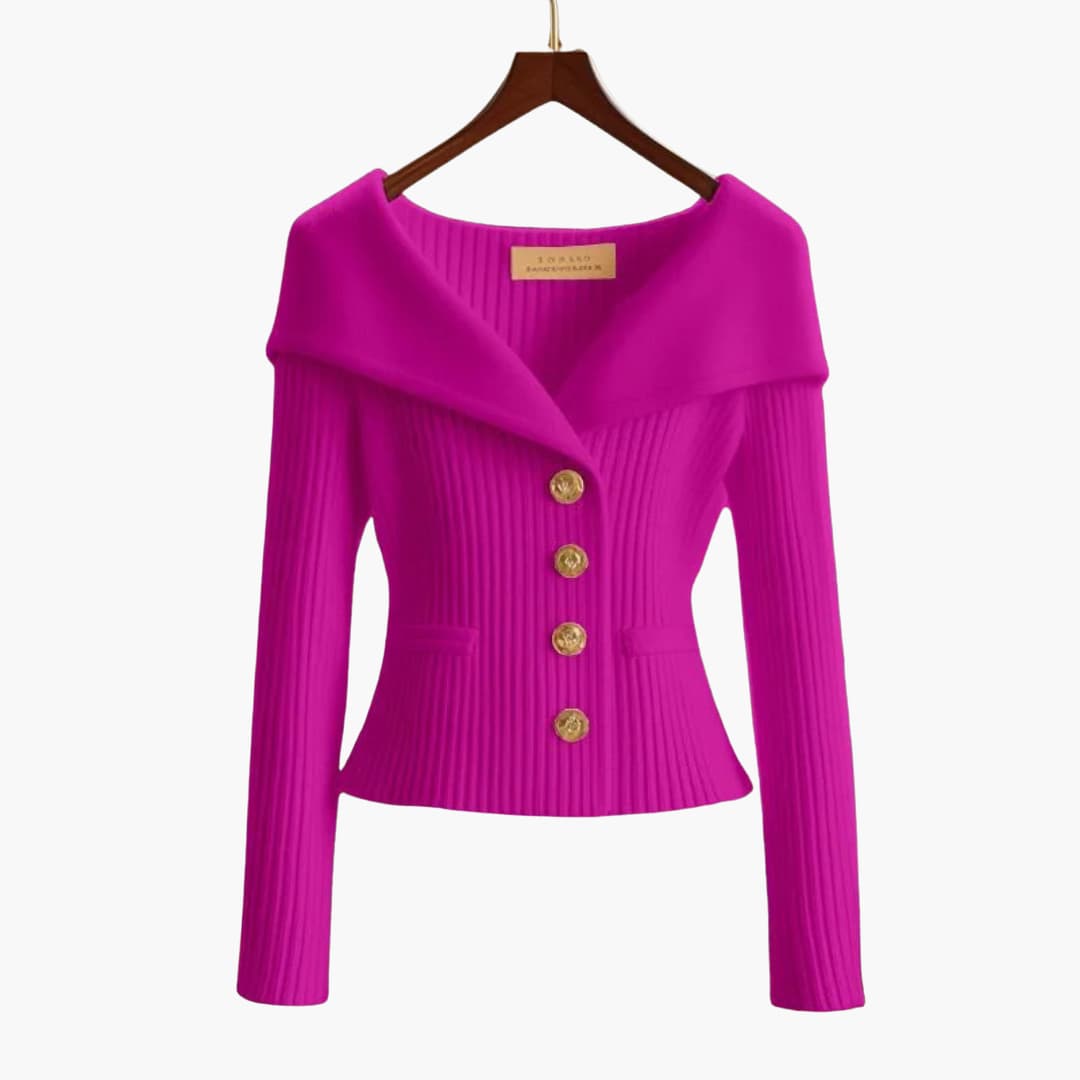 Gilet corto ed elegante a coste da donna - Comodo lavoro a maglia con bottoni