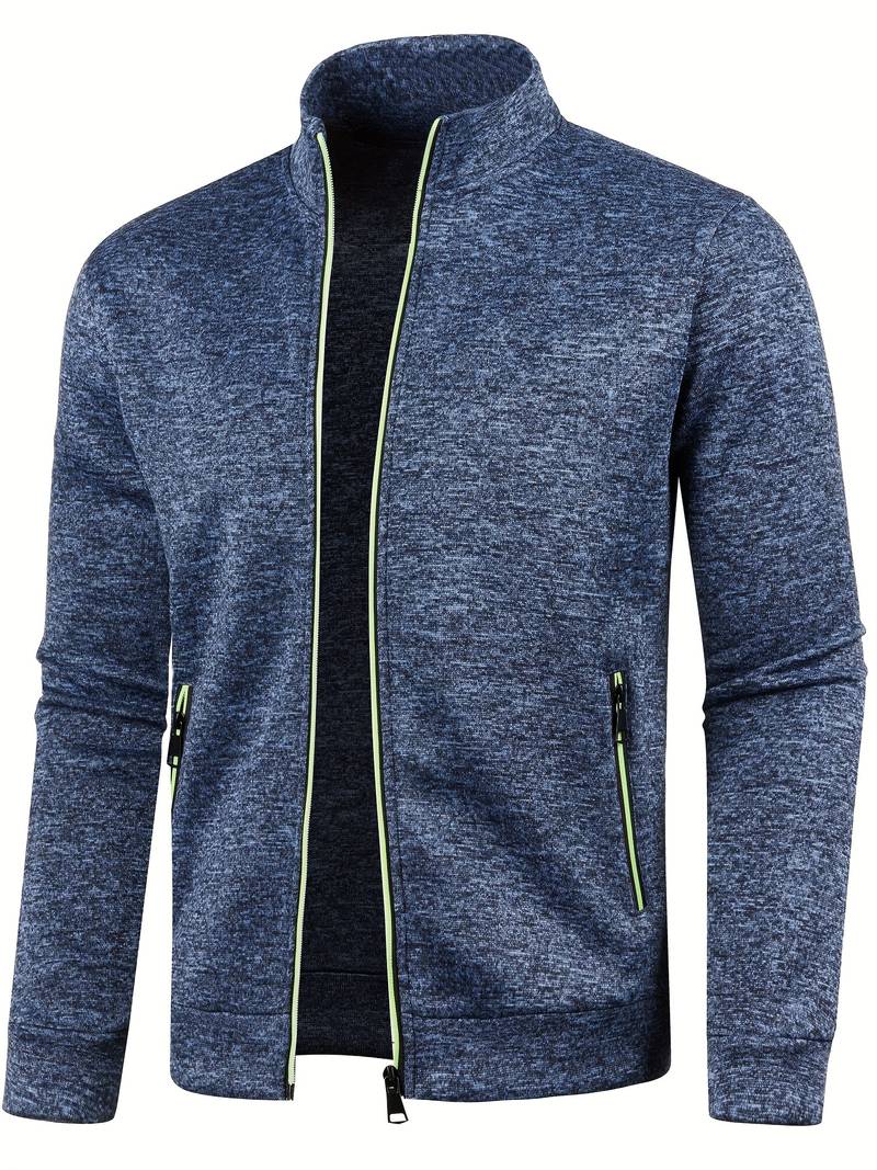 Cardigan con cerniera da uomo alla moda - Comodo maglione lavorato a maglia