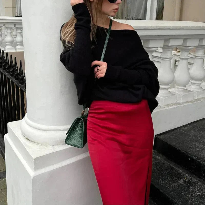 Maglione da donna con spalle scoperte - Maglieria casual moderna ed elegante