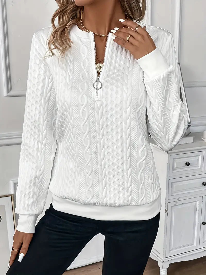 Maglione lavorato a maglia con cerniera da donna