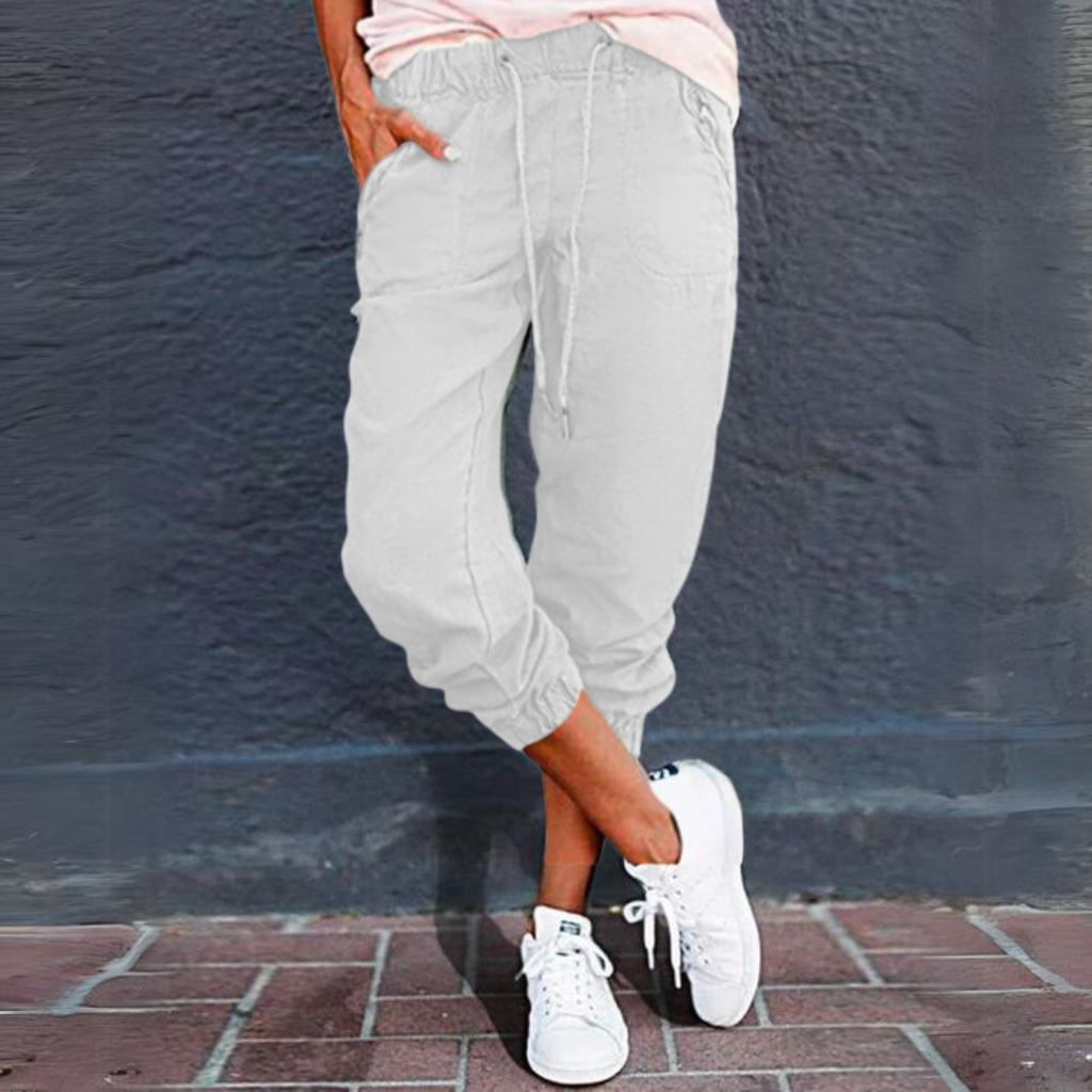 Pantaloni gamba larga donna in lino – pantaloni estivi eleganti e freschi