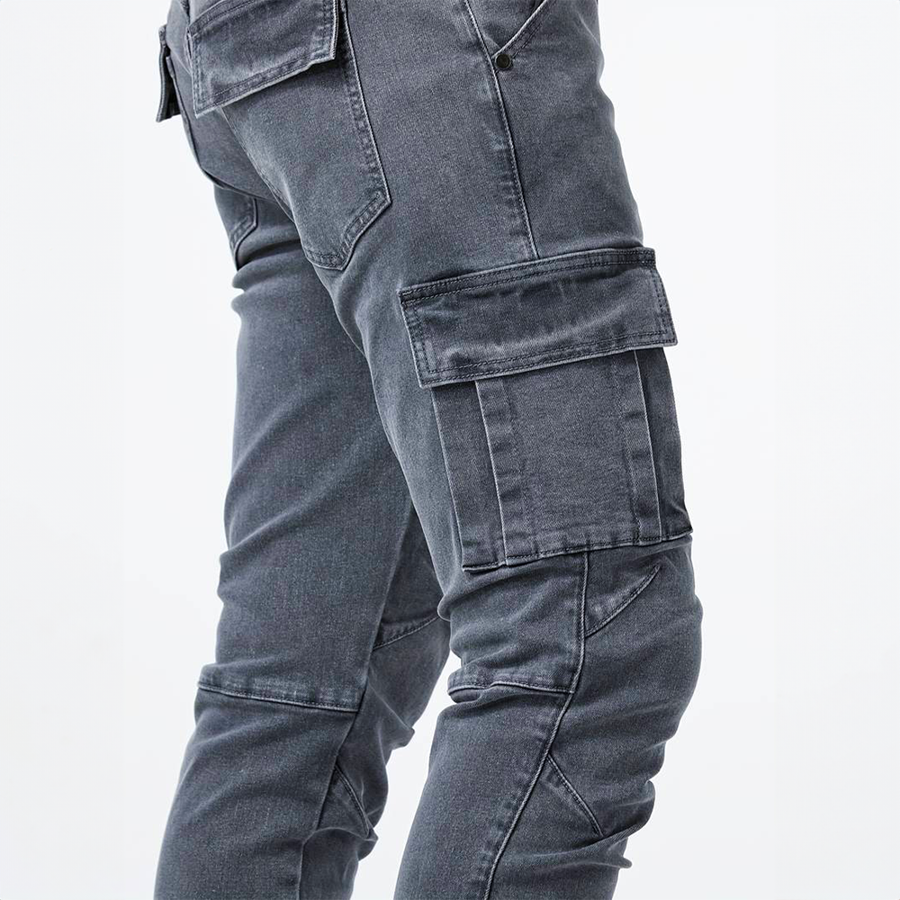 Jeans cargo elasticizzati da uomo – Pantaloni in denim casual slim fit
