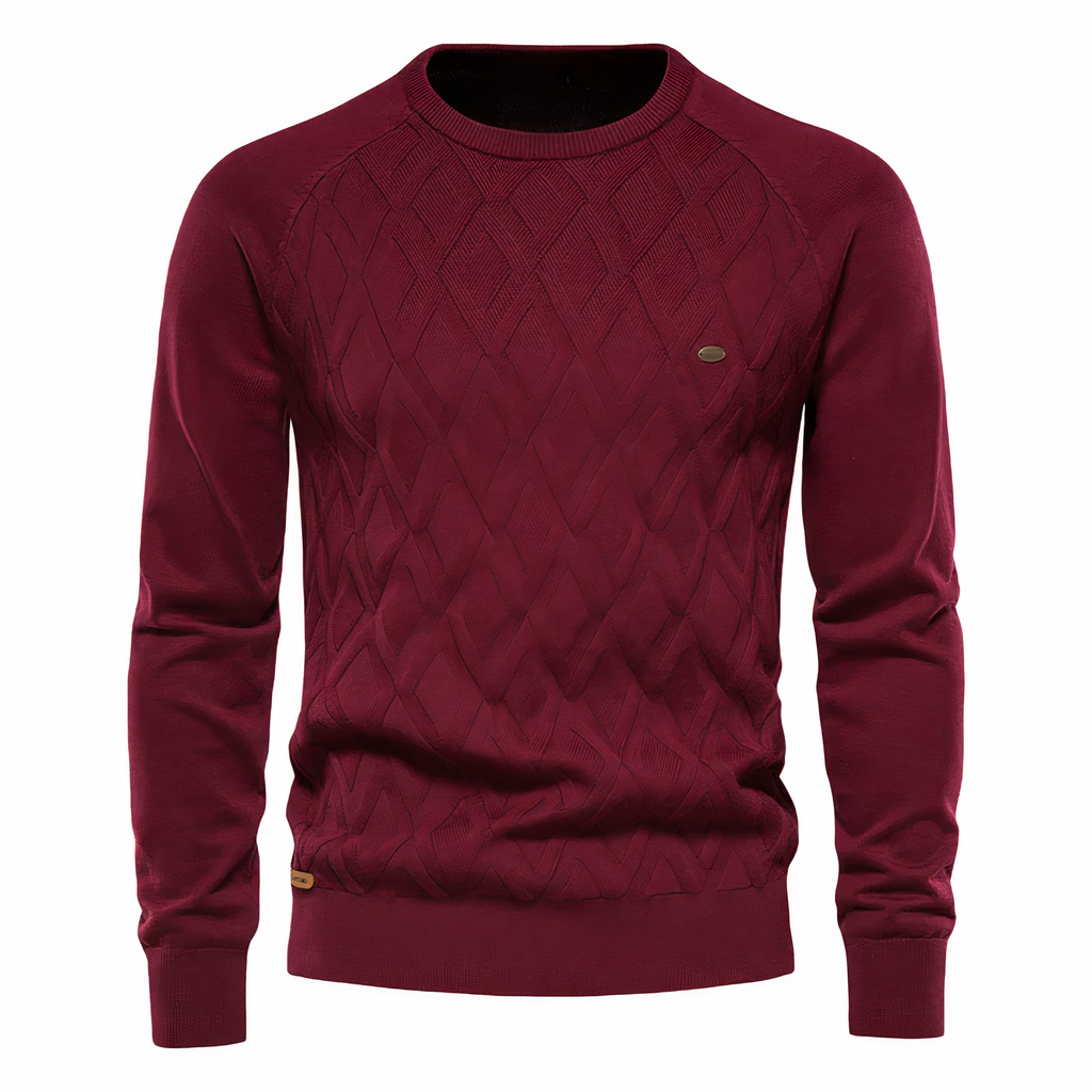 Maglione da uomo elegante in maglia a rombi - Vestibilità comoda