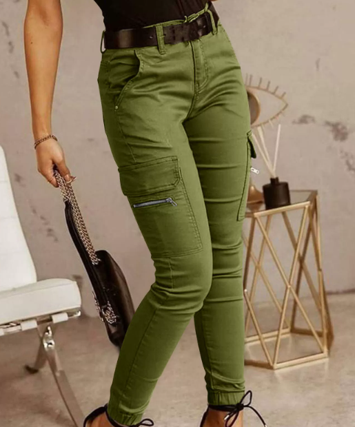 Pantaloni da donna eleganti a vita alta – Stile cargo casual per tutti i giorni