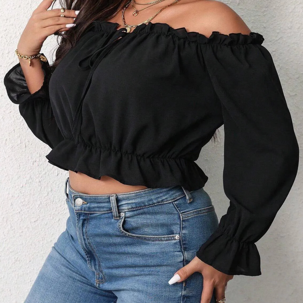 Camicetta da donna chic e di tendenza senza spalla