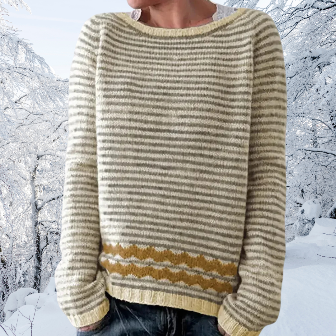 Maglione a righe casual da donna vestibilità ampia - Maglieria morbida confortevole