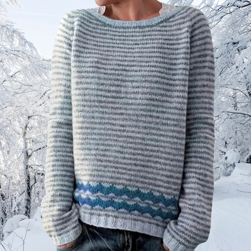 Maglione a righe casual da donna vestibilità ampia - Maglieria morbida confortevole