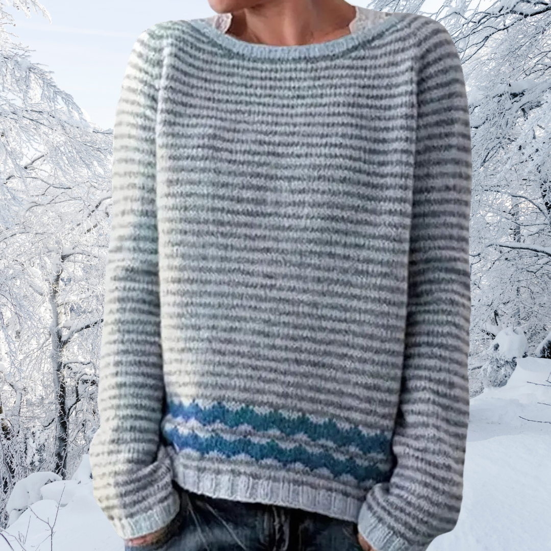 Maglione a righe casual da donna vestibilità ampia - Maglieria morbida confortevole