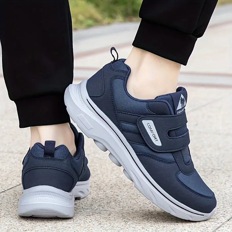 Sneakers ortopediche blu comode da uomo con velcro - leggere e resistenti