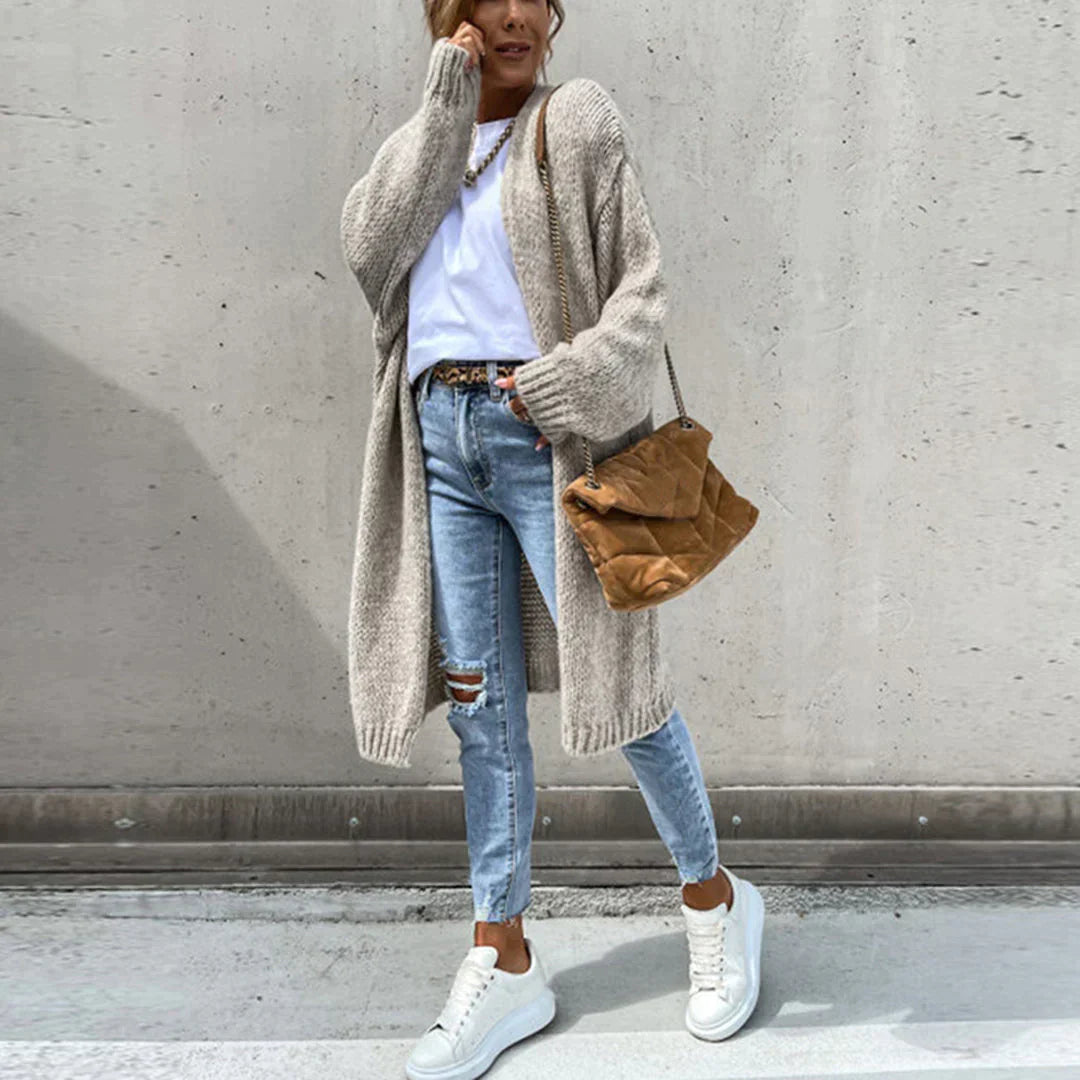 Cardigan lungo oversize da donna - Maglia ampia e comoda