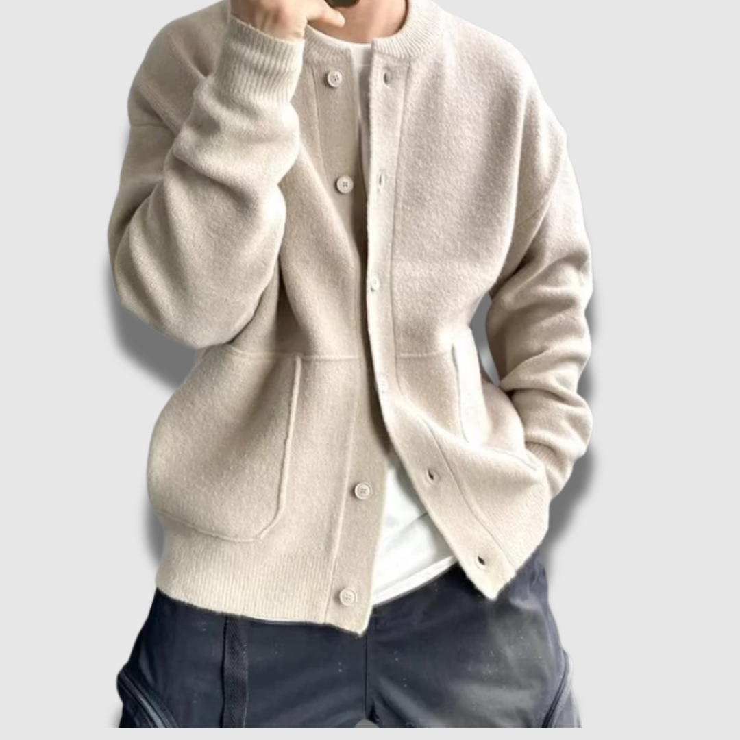 Cardigan da uomo in maglia con bottoni morbidi e alla moda