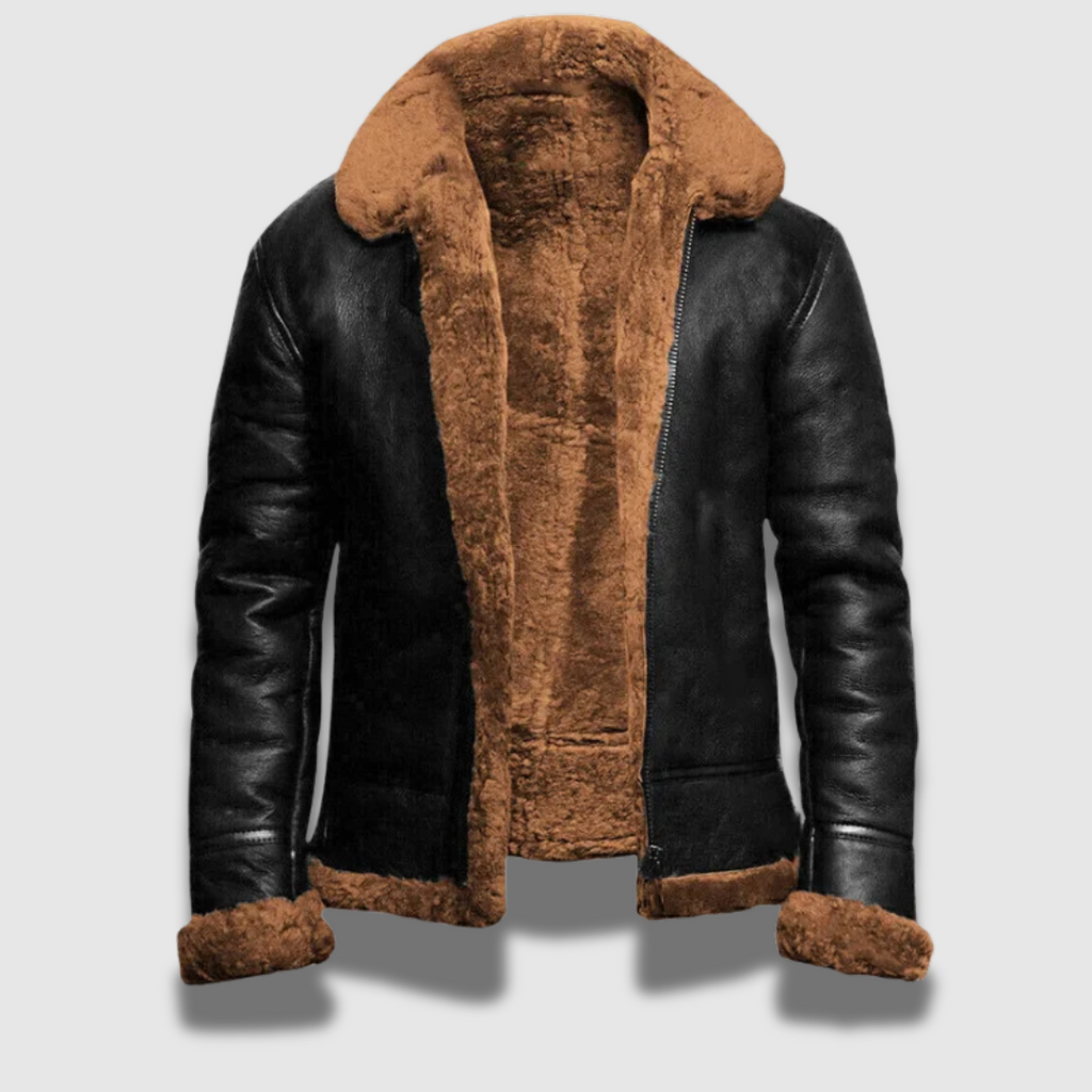 Giacca invernale in pelle Premium da uomo, calda e resistente