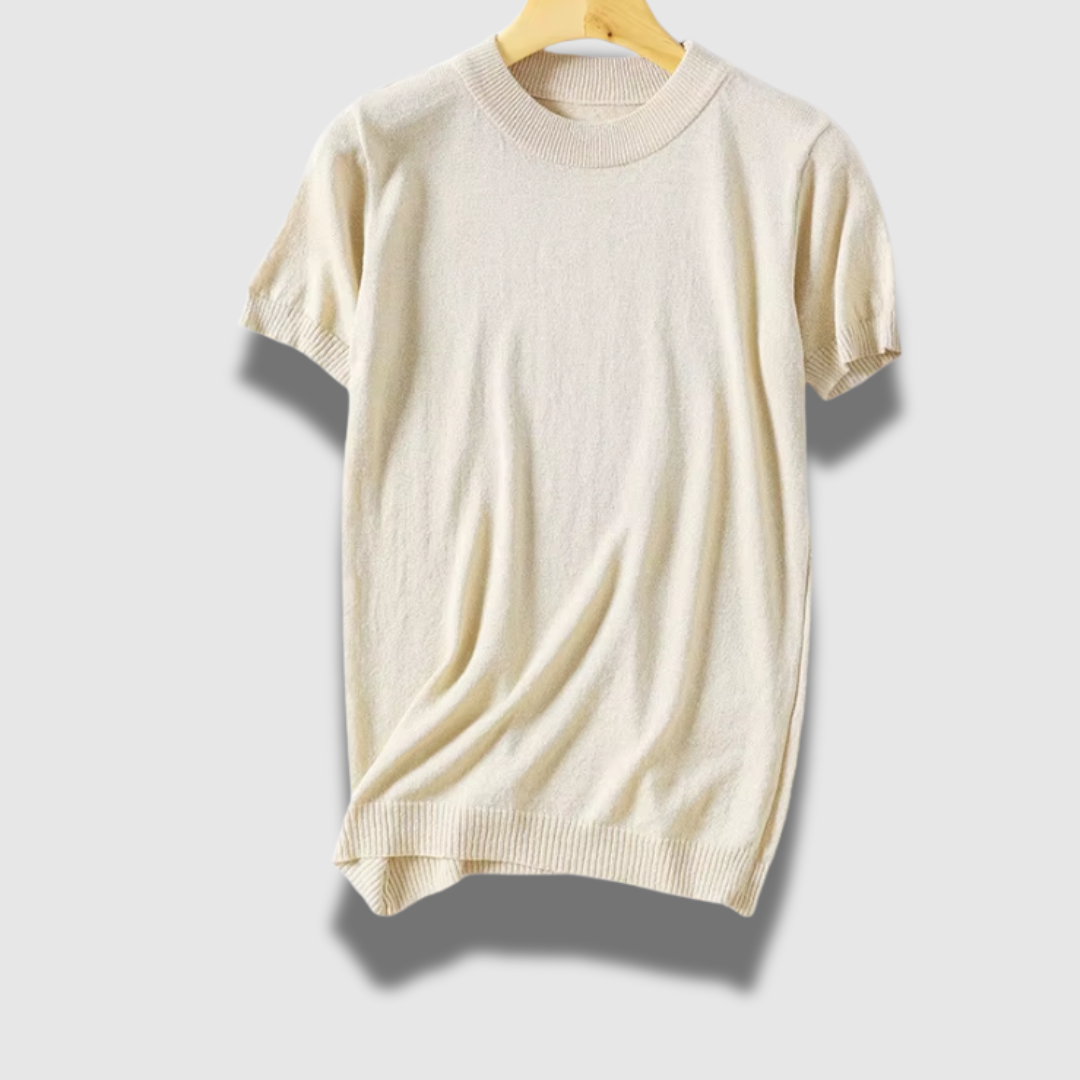 Maglione donna chic leggero a maniche corte lucido