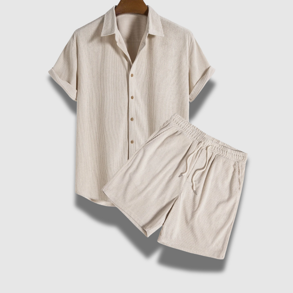 Set di pantaloncini da uomo in velluto leggero e casual