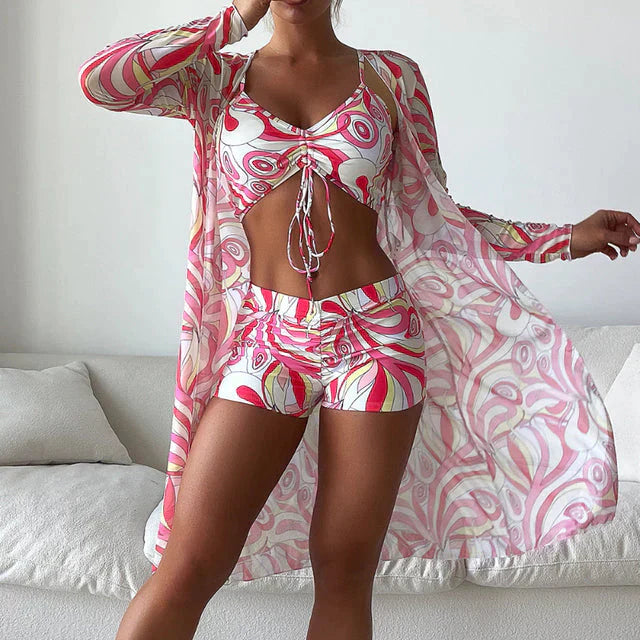 Set bikini donna tre pezzi sofisticato e di tendenza