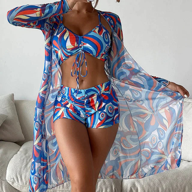 Set bikini donna tre pezzi sofisticato e di tendenza