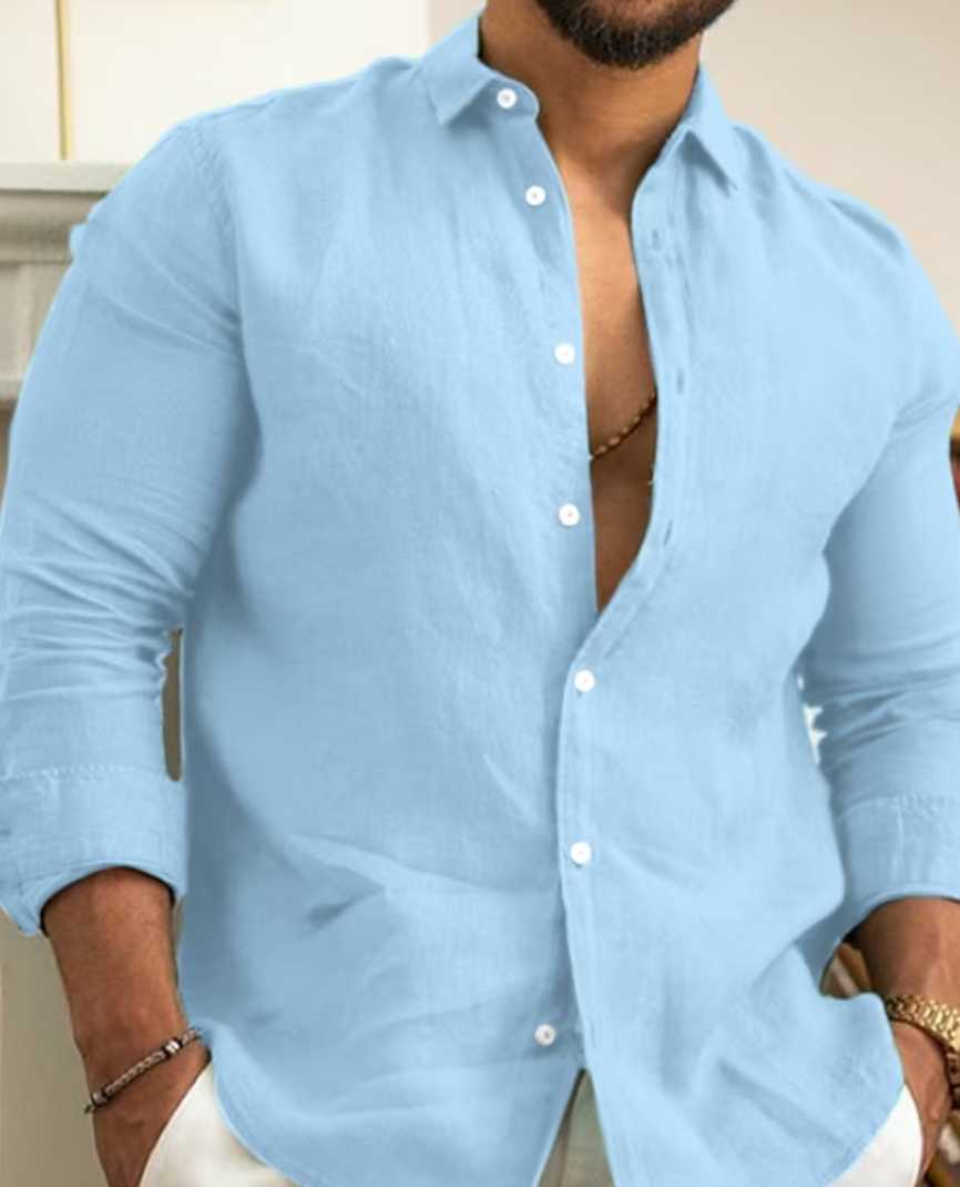 Camicia da uomo in lino leggero e confortevole