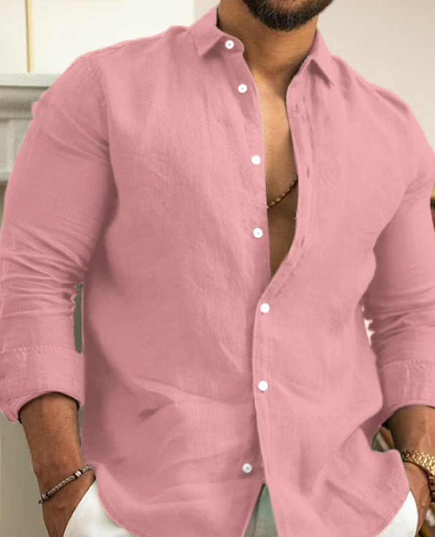 Camicia da uomo in lino leggero e confortevole
