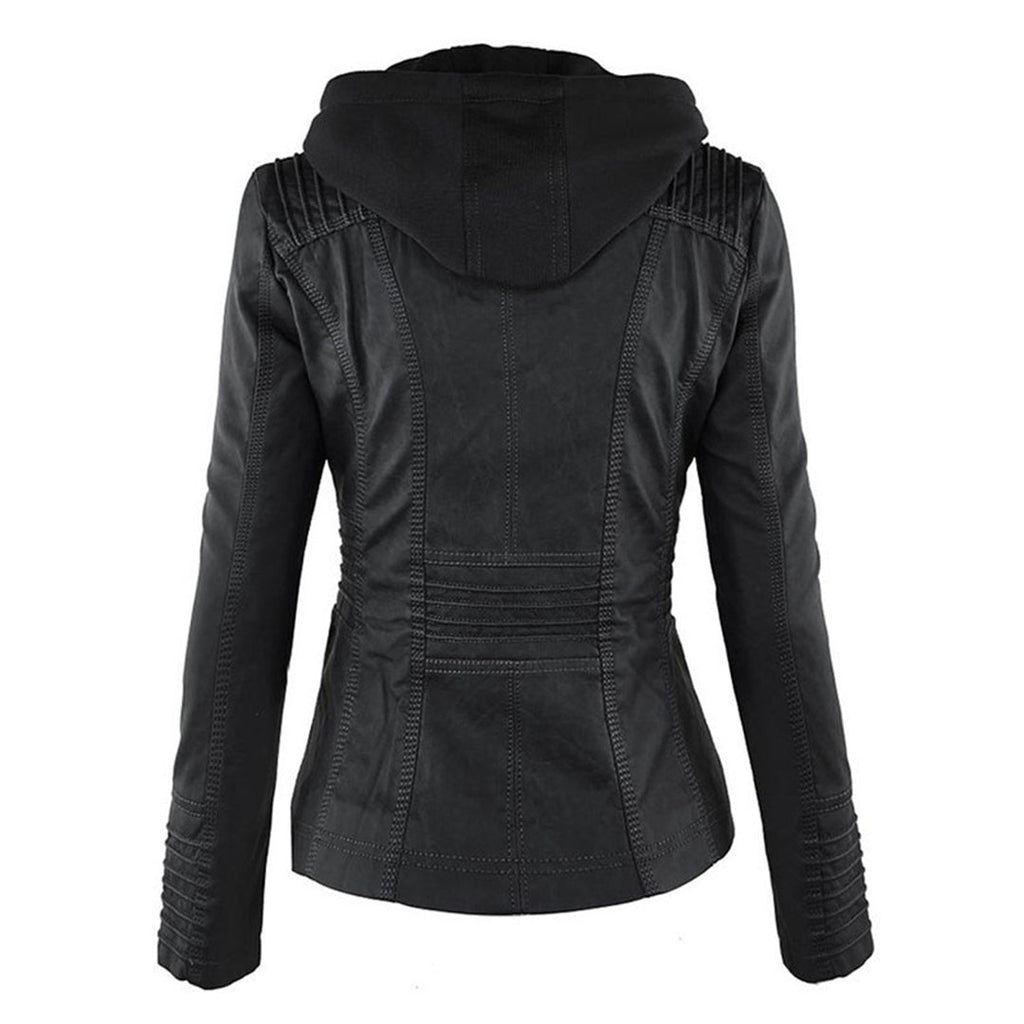 Giacca impermeabile con cerniera e cappuccio da donna - Elegante e leggero cappotto antipioggia