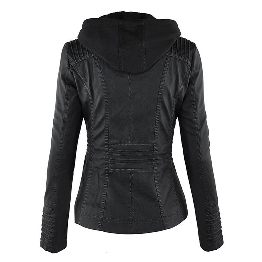 Giacca impermeabile con cerniera e cappuccio da donna - Elegante e leggero cappotto antipioggia