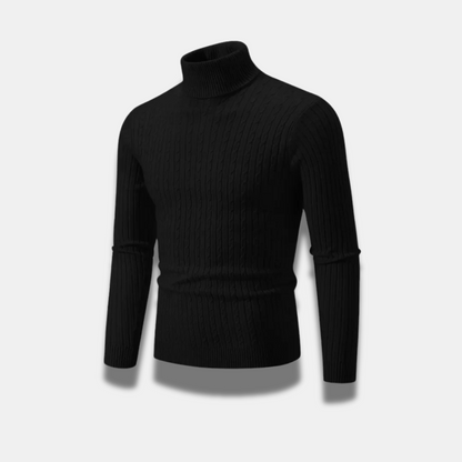 Maglia dolcevita da uomo in lana a coste