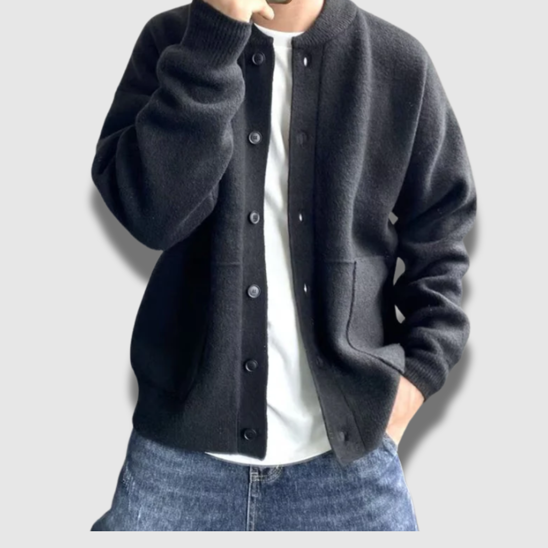 Cardigan da uomo in maglia con bottoni morbidi e alla moda