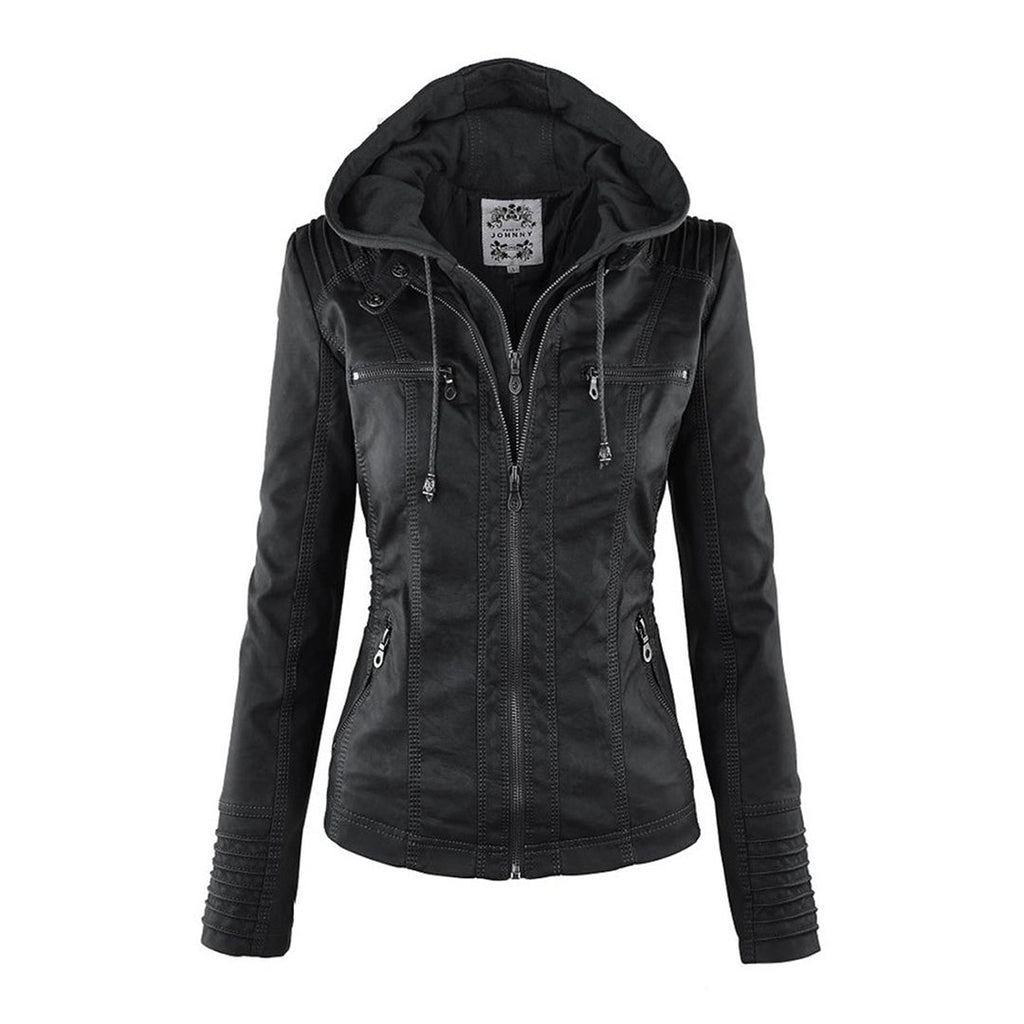 Giacca impermeabile con cerniera e cappuccio da donna - Elegante e leggero cappotto antipioggia