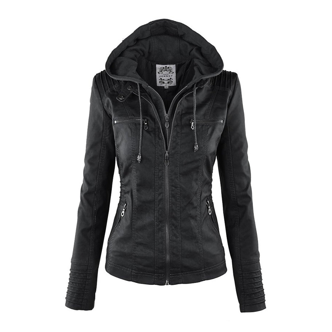Giacca impermeabile con cerniera e cappuccio da donna - Elegante e leggero cappotto antipioggia