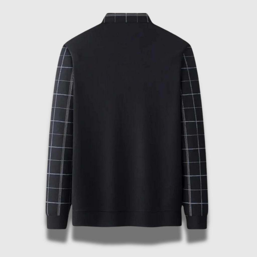 Maglione da uomo con camicia a quadri di alta qualità