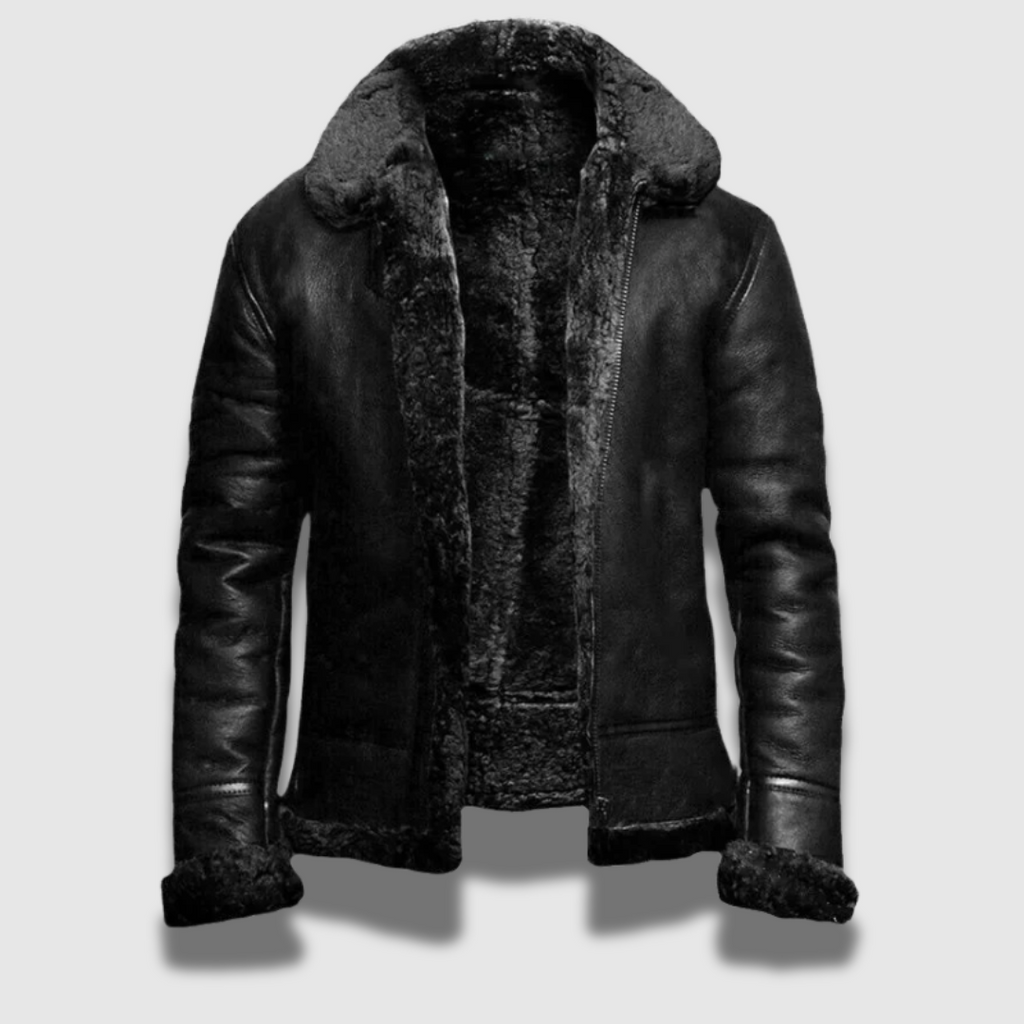 Giacca invernale in pelle Premium da uomo, calda e resistente
