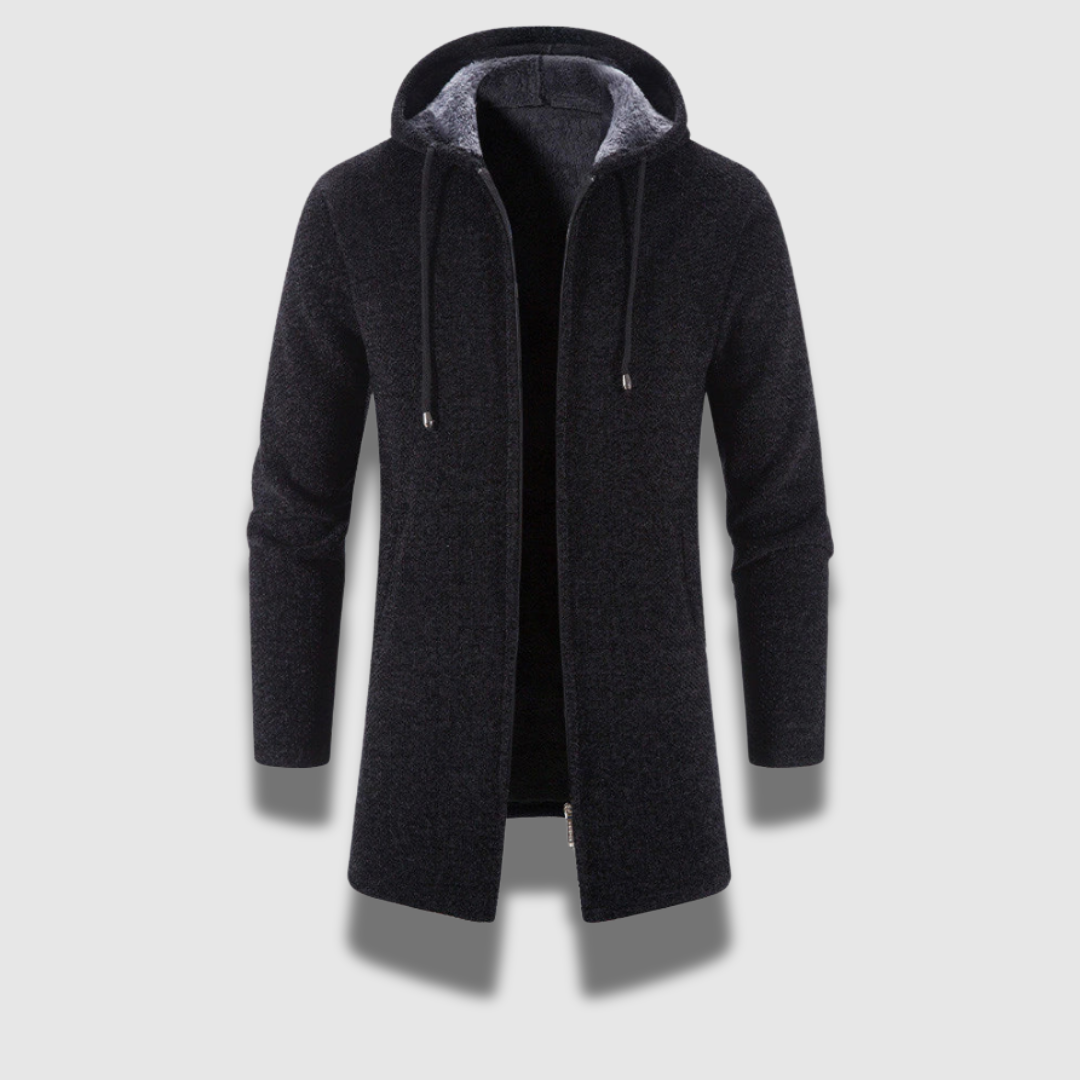 Giacca con cappuccio lunga da uomo Premium, confortevole e alla moda