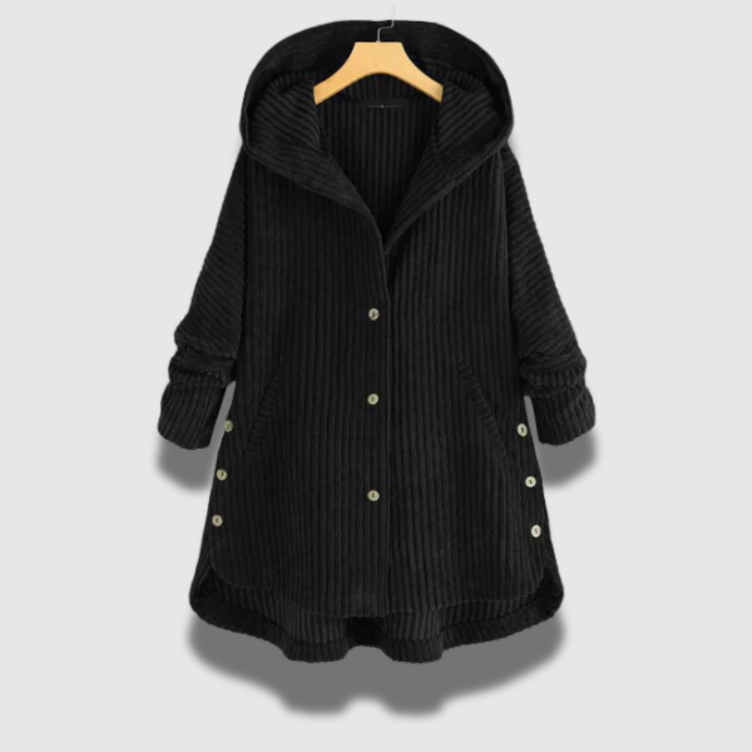 Giacca con cappuccio a coste Premium da donna
