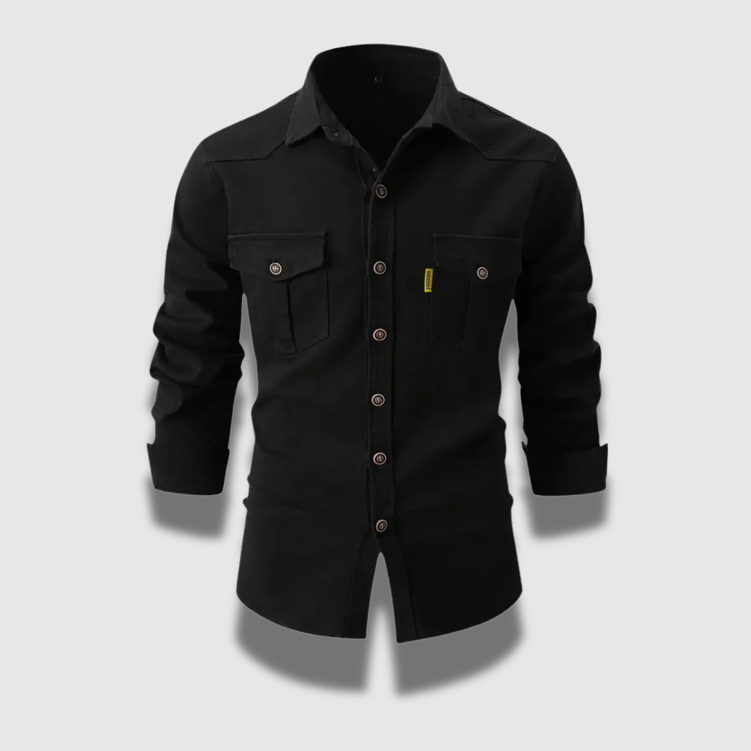 Camicia da uomo elegante e casual in stile operaio