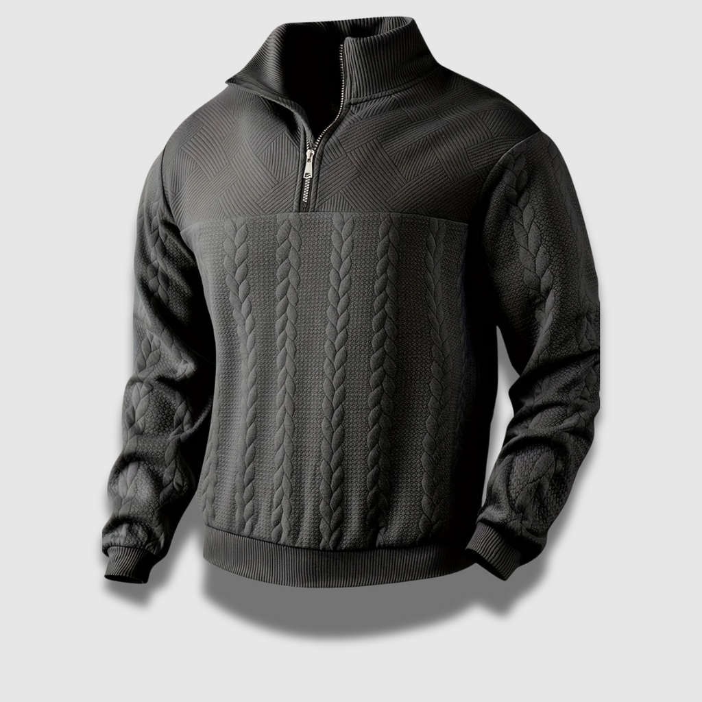 Maglione a maglia con zip Classic Premium Vintage da uomo
