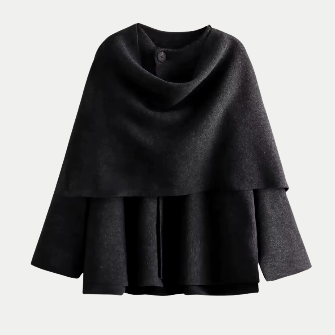 Cappotto in maglia con orlo spaccato dal design moderno per donna