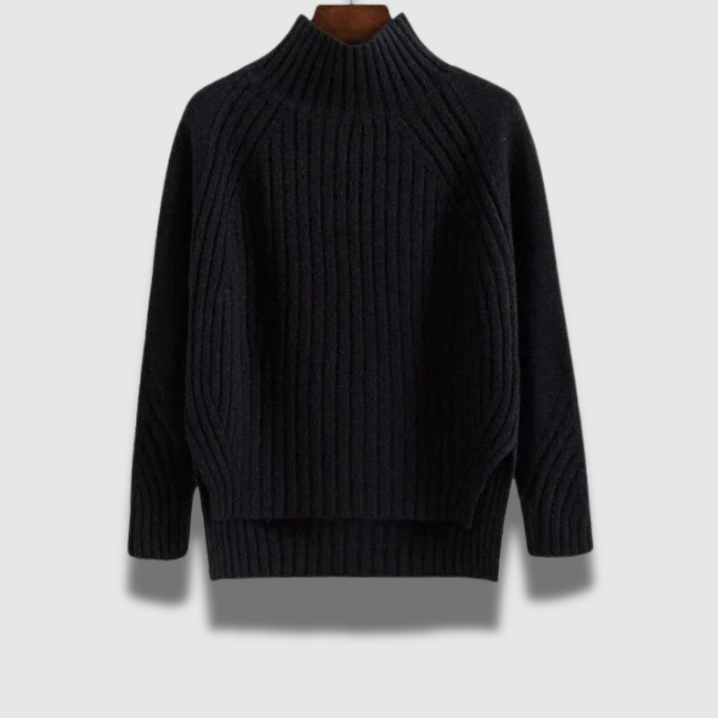 Maglione dolcevita donna Premium a coste, morbido e caldo
