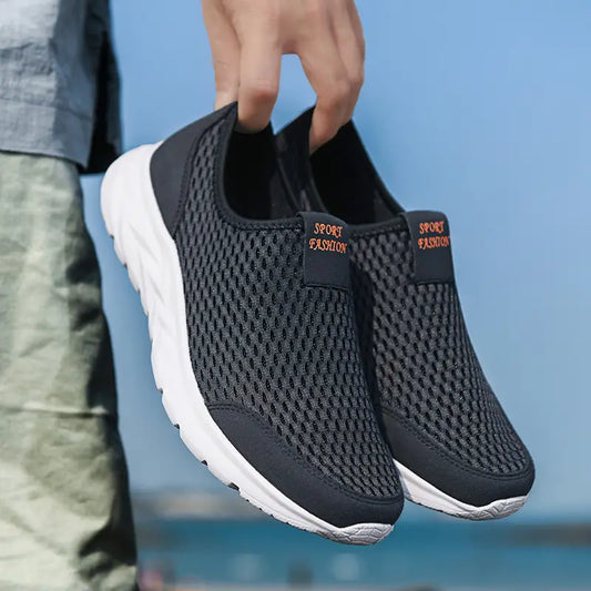Sneakers ortopediche blu da uomo senza lacci - leggere e traspiranti
