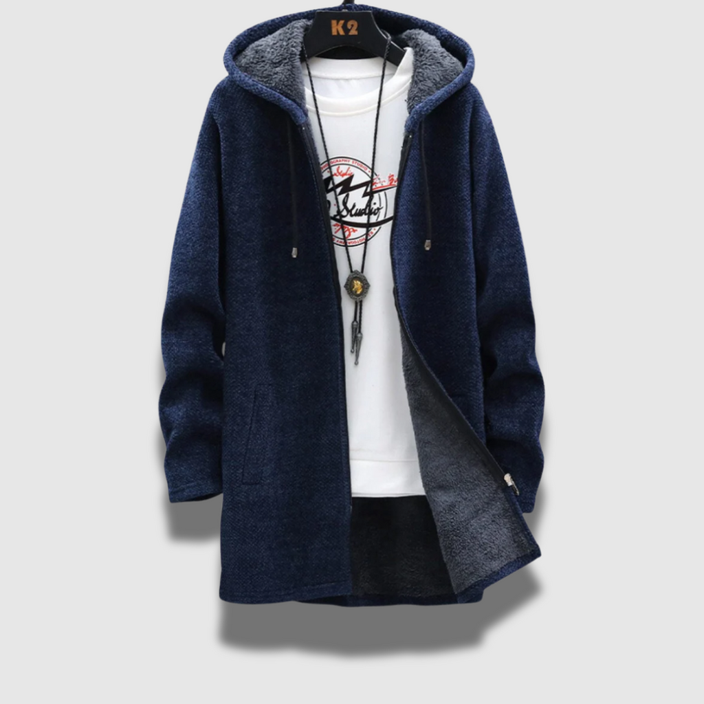 Premium herrejakke med hætte, behagelig og varm