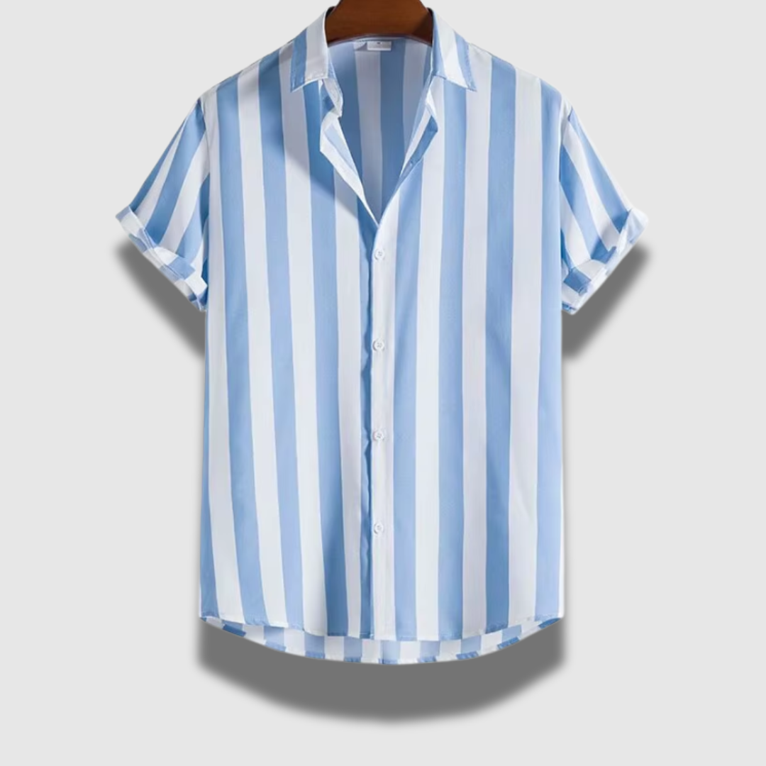 Camicia classica leggera a maniche corte a righe da uomo