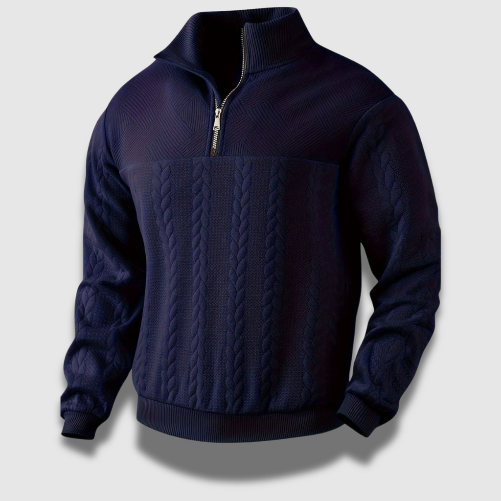 Maglione a maglia con zip Classic Premium Vintage da uomo