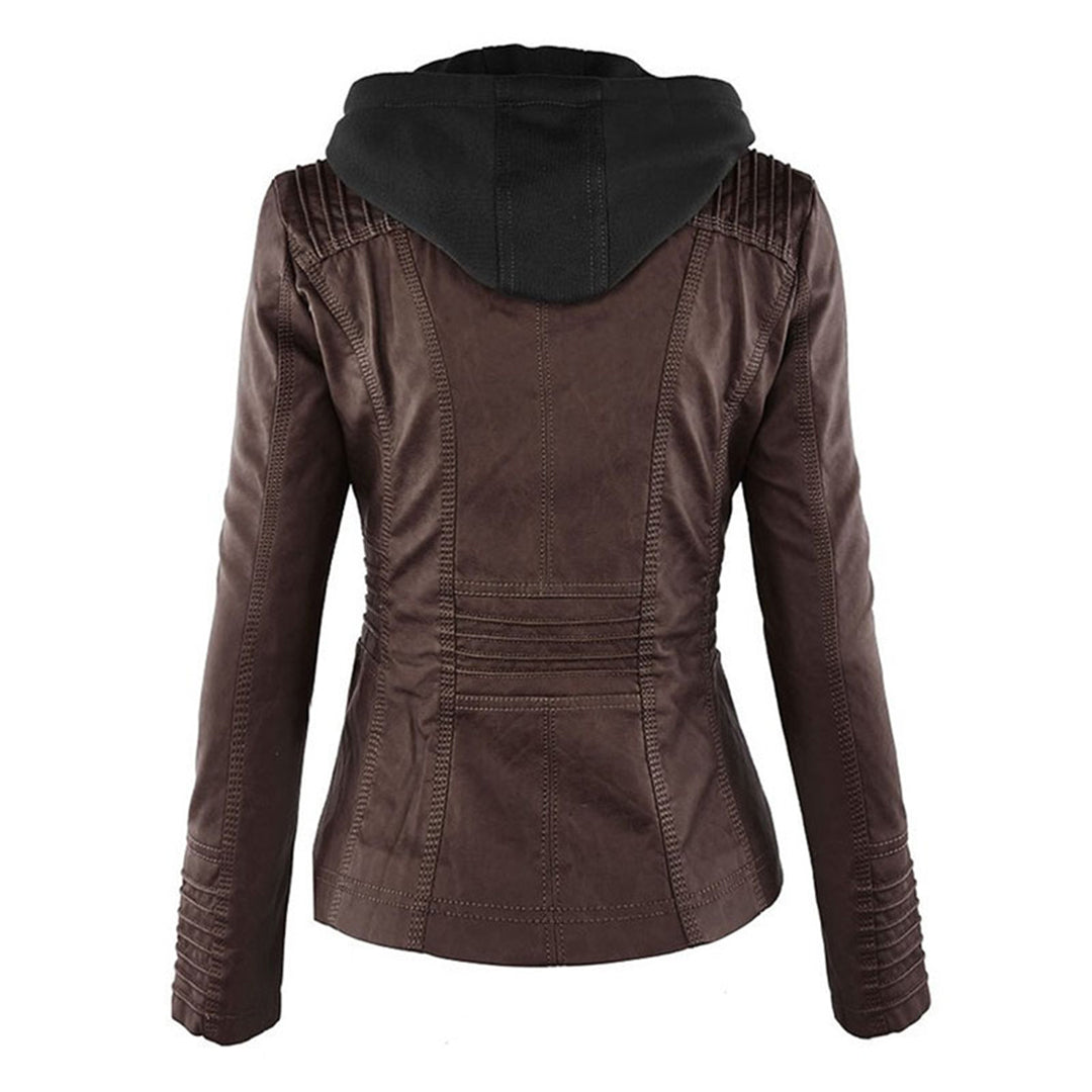 Giacca impermeabile con cerniera e cappuccio da donna - Elegante e leggero cappotto antipioggia
