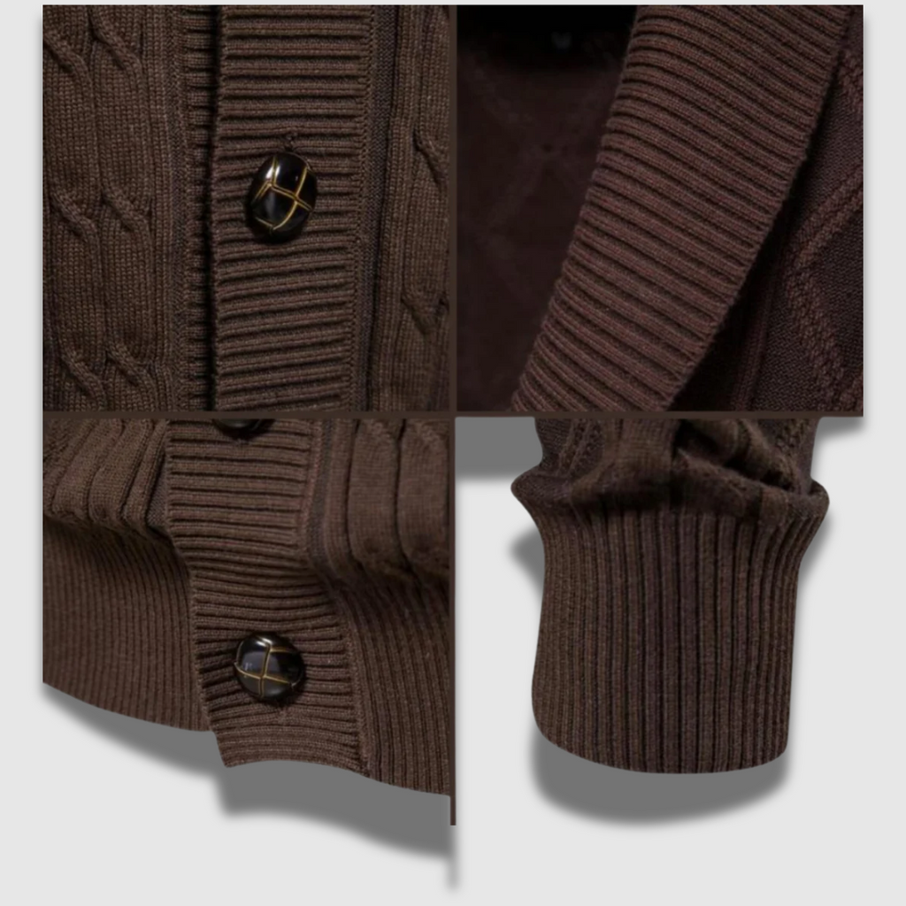 Cardigan da uomo in maglia con motivo geometrico