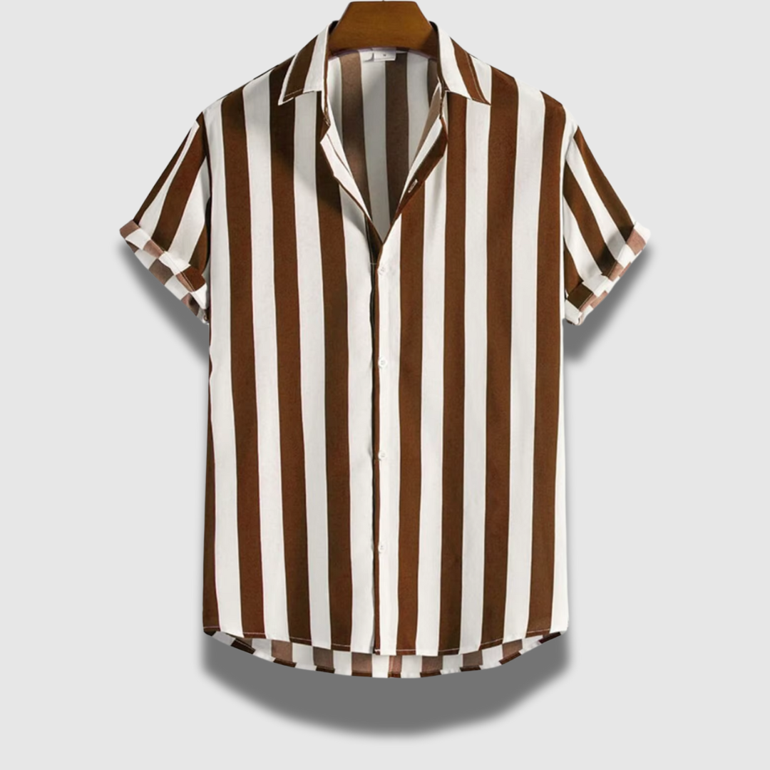 Camicia classica leggera a maniche corte a righe da uomo